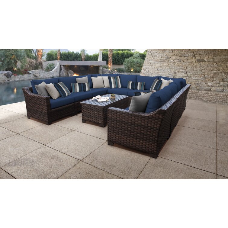 River brook patio store sectional with cushions